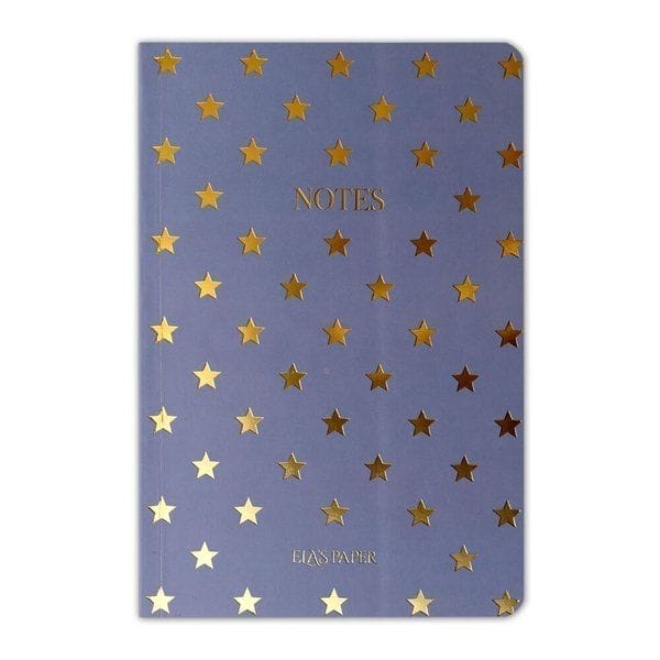 Lila Notizbuch mit Sternen