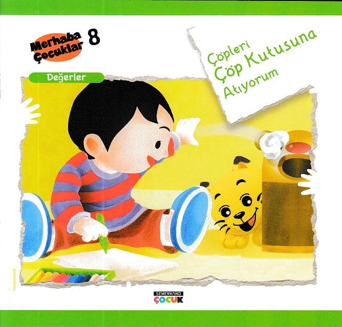 Hallo Kinder 8 - Werte; Ich werfe Müll in den Mülleimer.