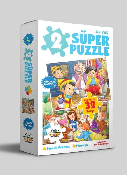 2 Puzzleyên Super - Berfa Spî - Pinocchio Temen 4+