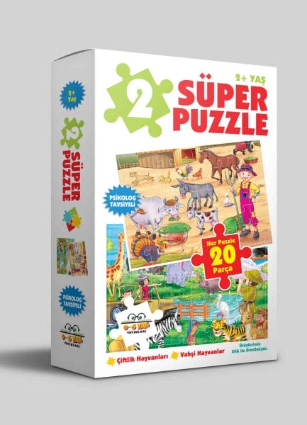 2 Puzzleyên Super - Heywanên Çandiniyê - Heywanên Kovî 2+ Sal