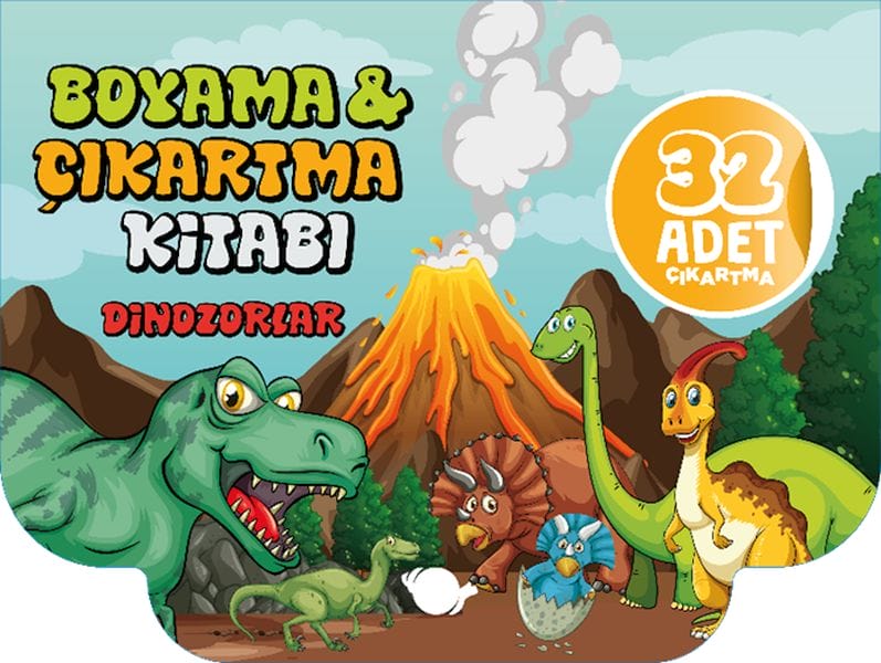 Dinosaurier-Mal- und Stickerbuch